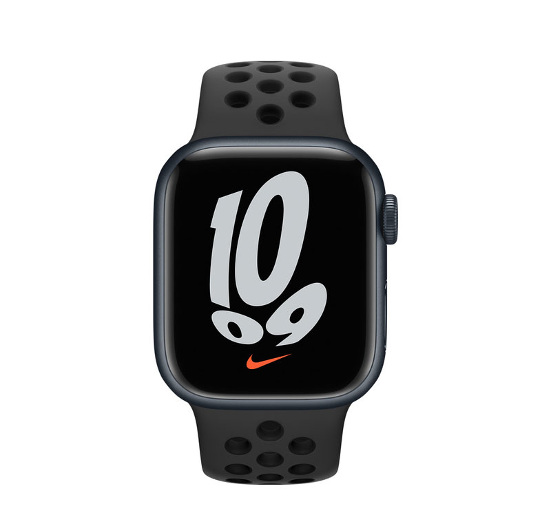 Apple ساعت هوشمند اپل Watch Nike Series 7 Sport GPS 41mm با بدنه  لومینیومی مشکی و بند نایکی مشکی